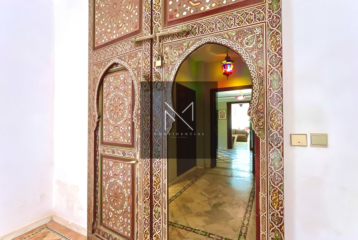 Location rez-de-jardin Marrakech Palmeraie, vue frontale golf sans vis-à-vis