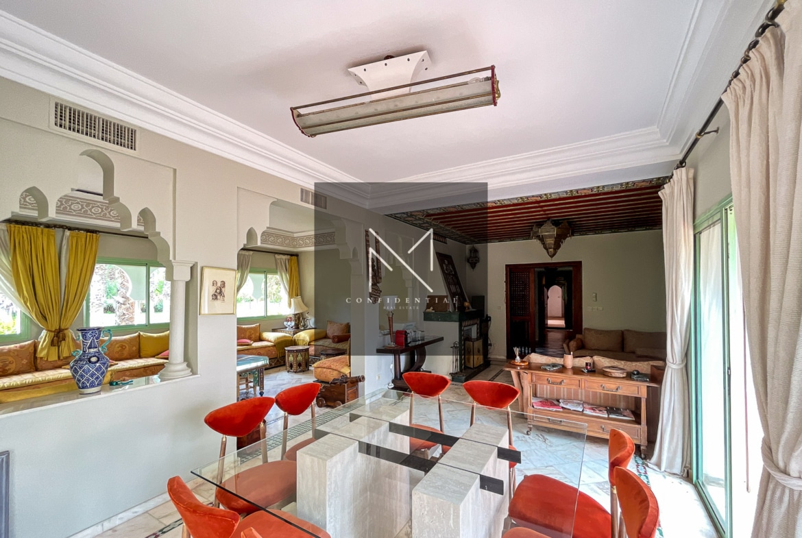 Location rez-de-jardin Marrakech Palmeraie, vue frontale golf sans vis-à-vis