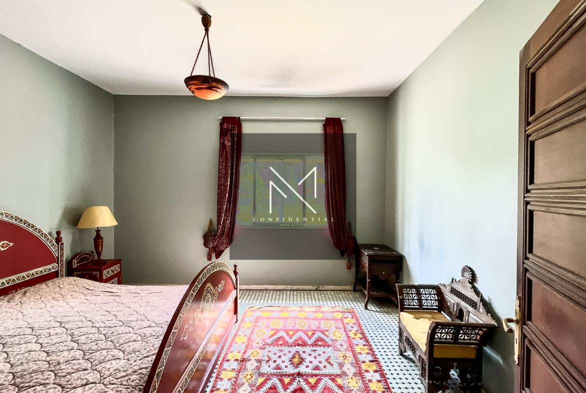 Location rez-de-jardin Marrakech Palmeraie, vue frontale golf sans vis-à-vis