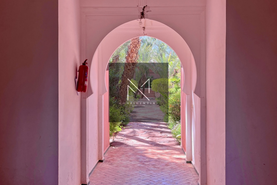 Location rez-de-jardin Marrakech Palmeraie, vue frontale golf sans vis-à-vis