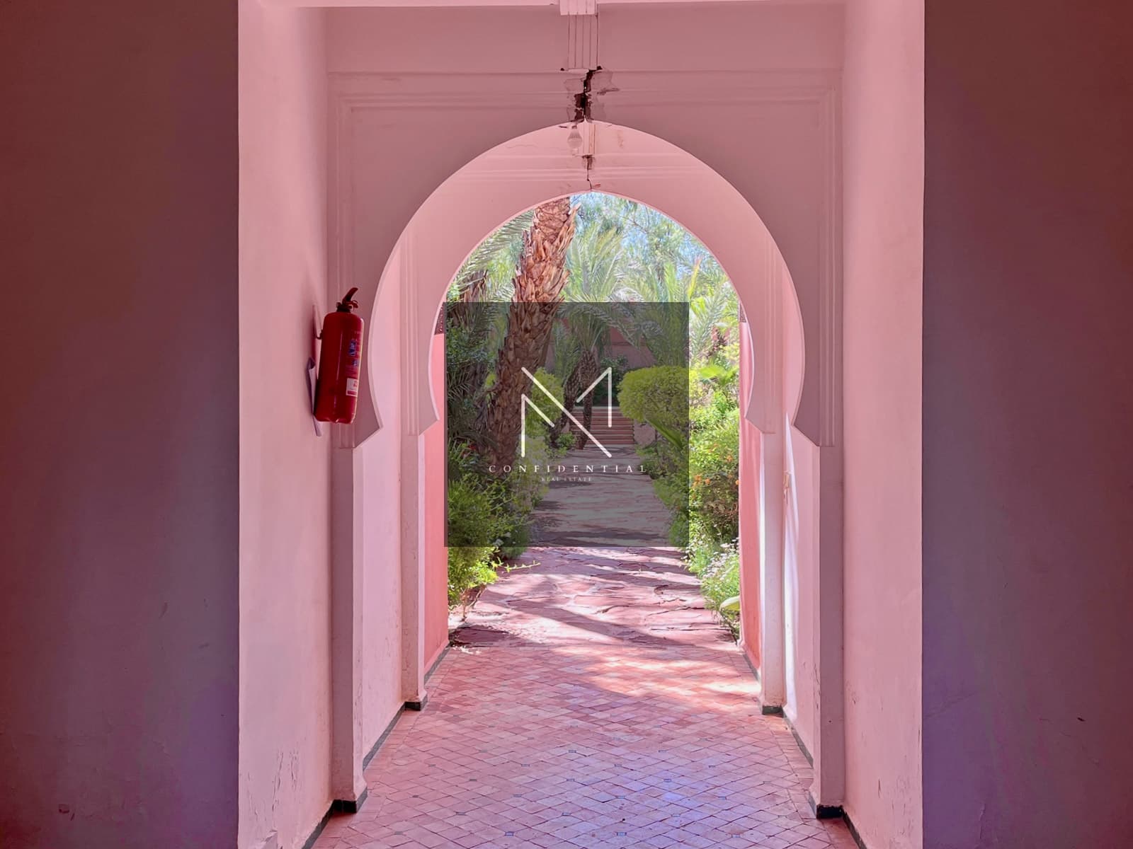 Location rez-de-jardin Marrakech Palmeraie, vue frontale golf sans vis-à-vis