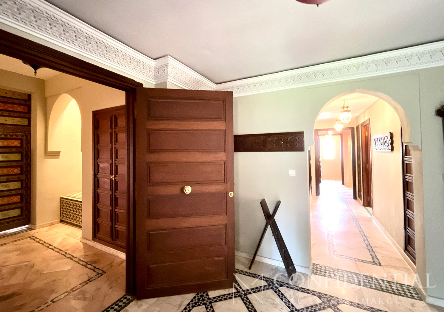 Location rez-de-jardin Marrakech Palmeraie, vue frontale golf sans vis-à-vis