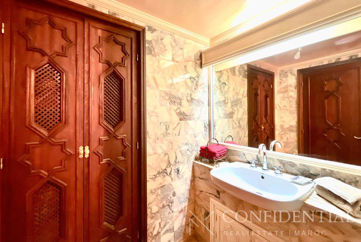 Location rez-de-jardin Marrakech Palmeraie, vue frontale golf sans vis-à-vis