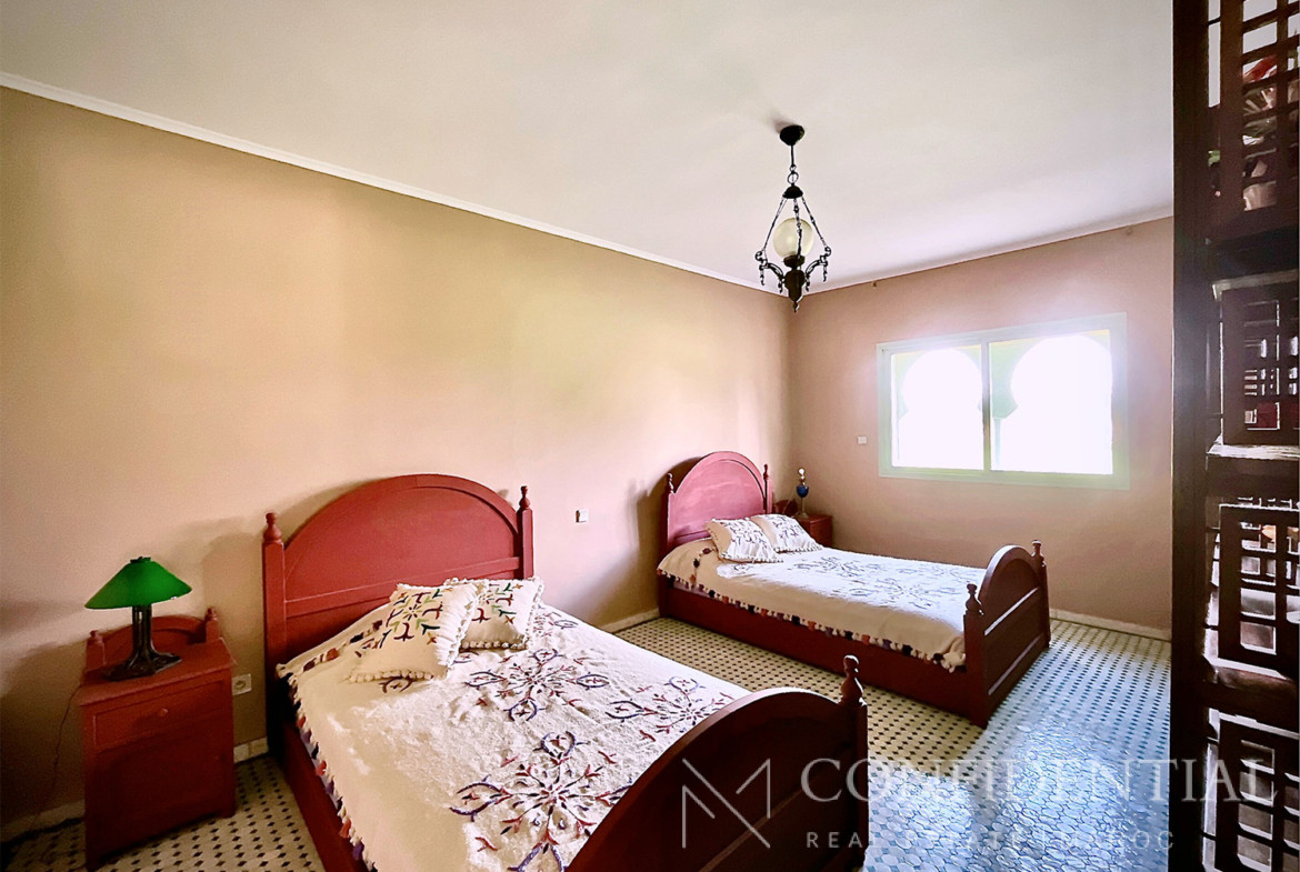 Location rez-de-jardin Marrakech Palmeraie, vue frontale golf sans vis-à-vis