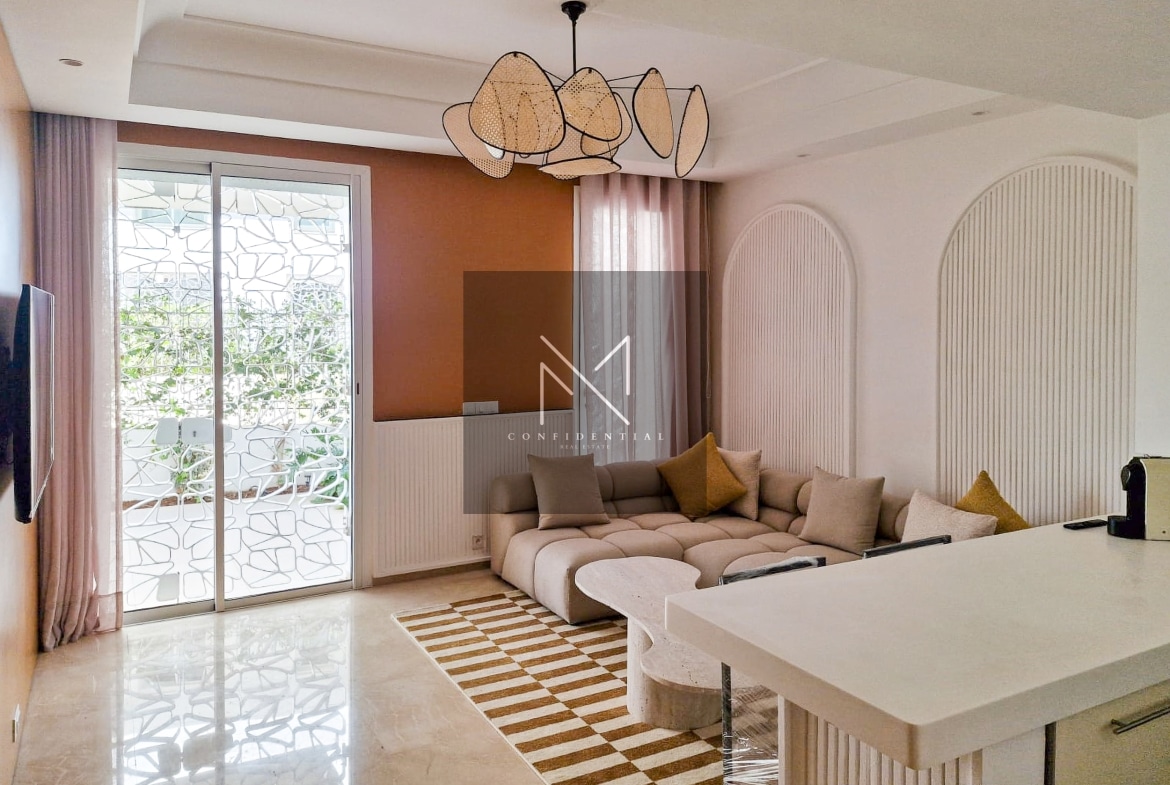 À LOUER – APPARTEMENT MEUBLÉ AVEC GRANDE TERRASSE – CASABLANCA FINANCE CITY (CFC)